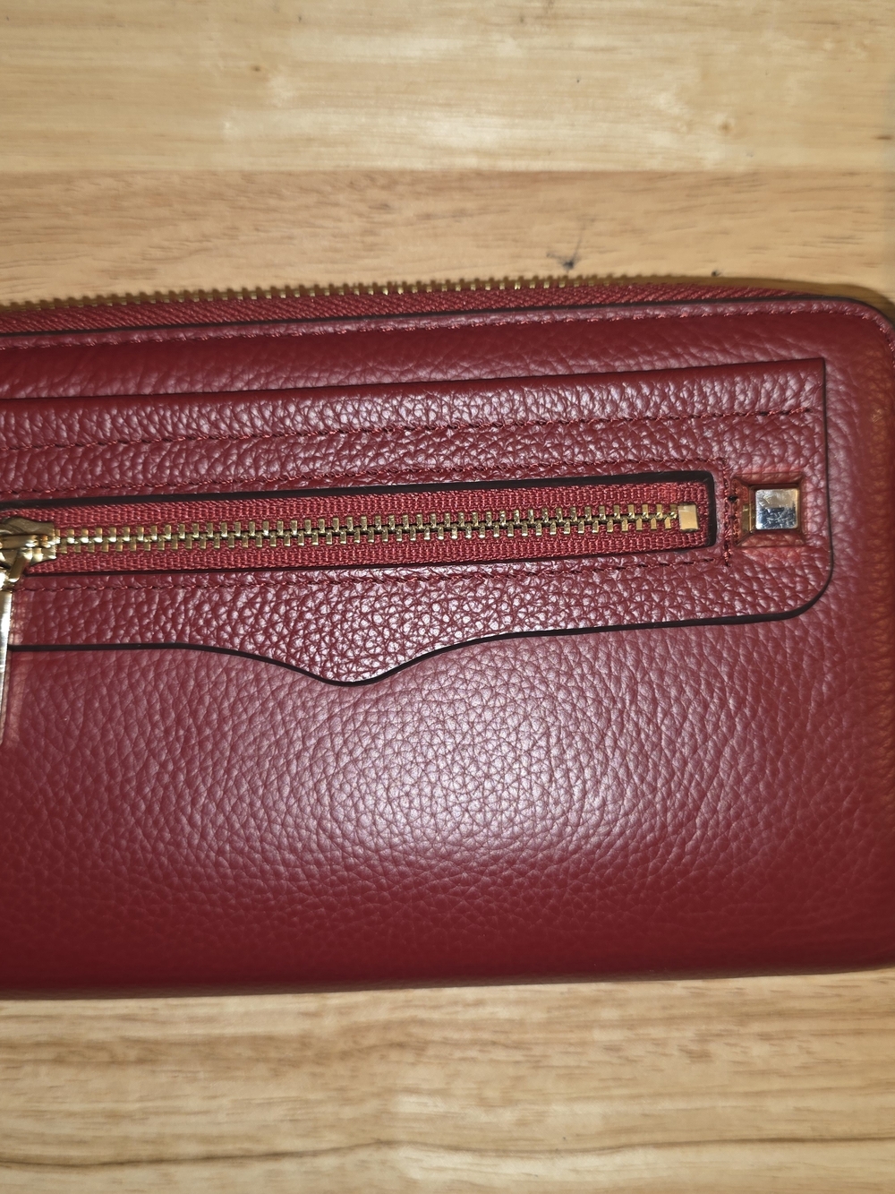 Womem's New Rebecca Minkoff Burgundy Regan Zip Wristlet / Wallet / Phone Holder